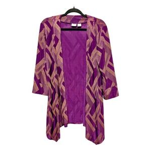 Chico's‎ Size 1 Travelers Eclectic Glam Kimono Women US 8/10 Artsy Gallery Girl